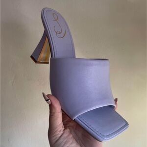 Sam Edelman Carmen
Womens Purple Square Toe Flared Mule Heeled, size 9.5